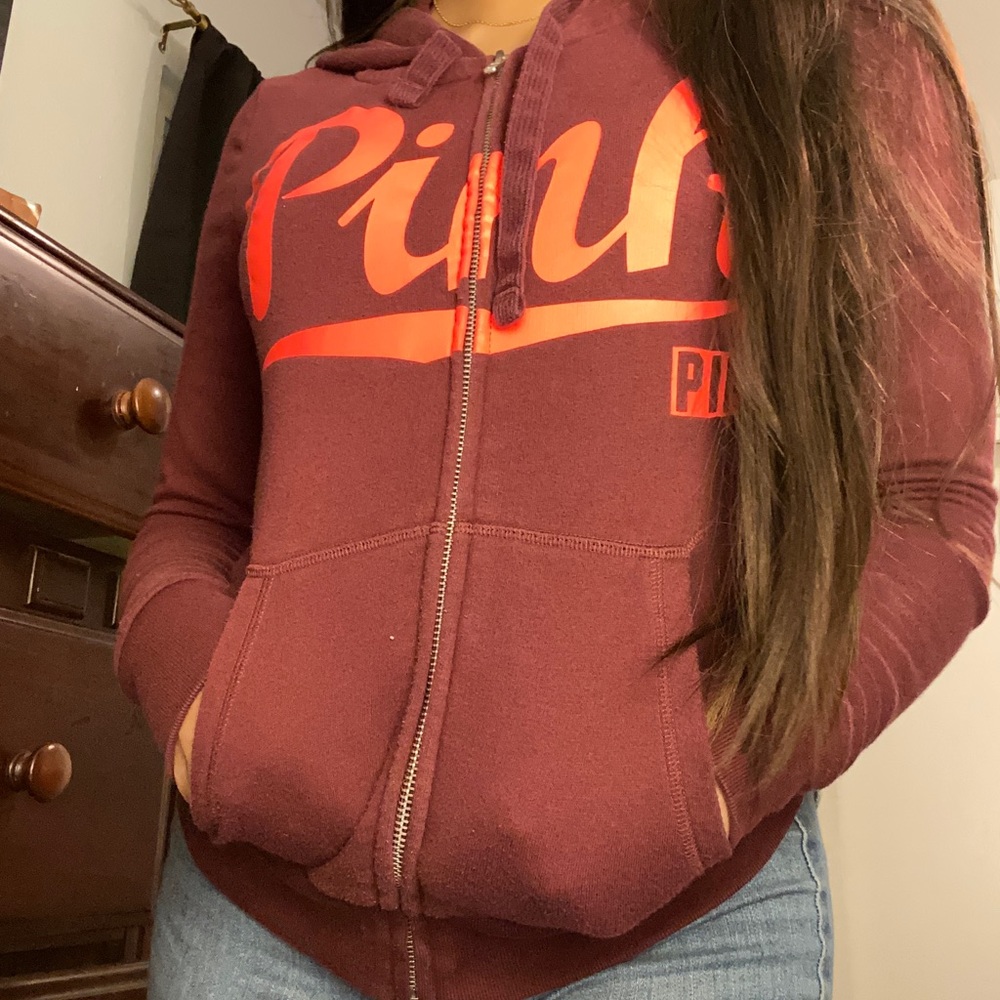 pink burgundy sweater